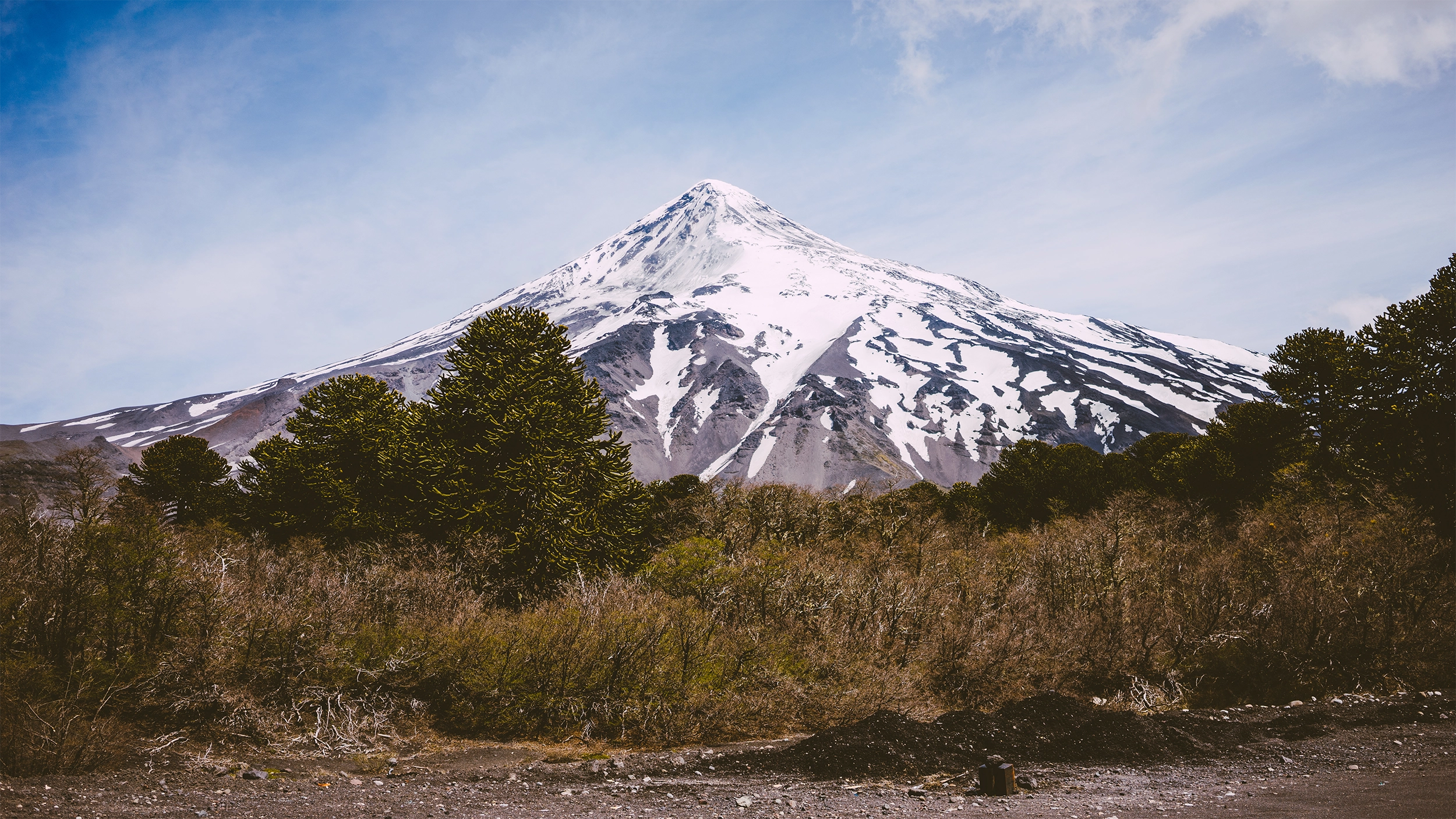 Imagen del volcán Lanín